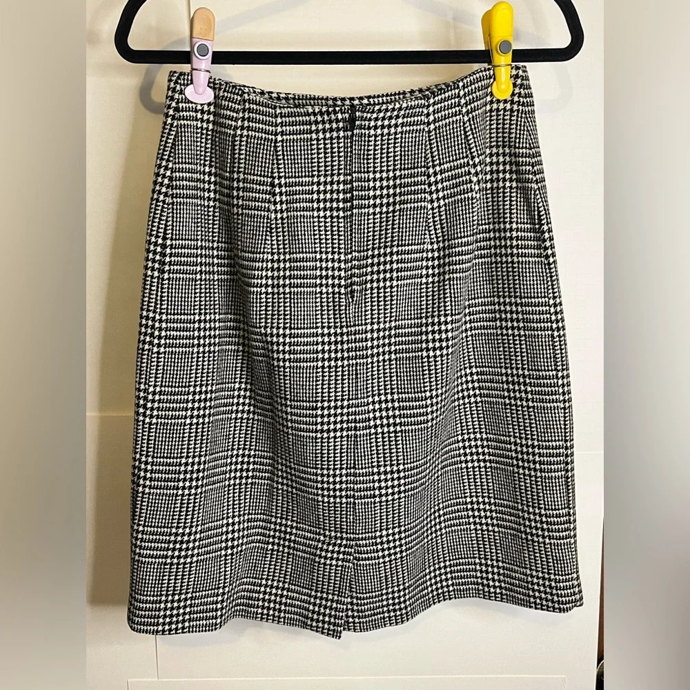 Savannah Petite (VTG 10P) Waist 29 Houndstooth Wool Blend Pencil Skirt